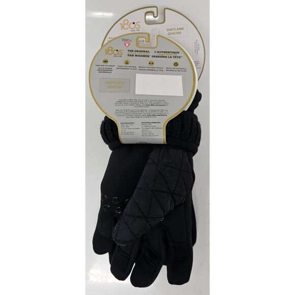180's Ear Warmers & Touch Screen Glove Women Shetland Gift Set, Medium, Black - Picture 3 of 7